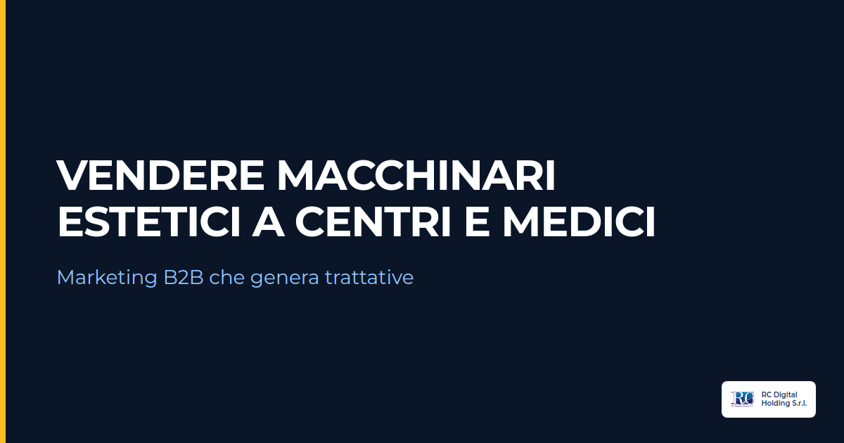 vendere macchinari estetici a centri medici